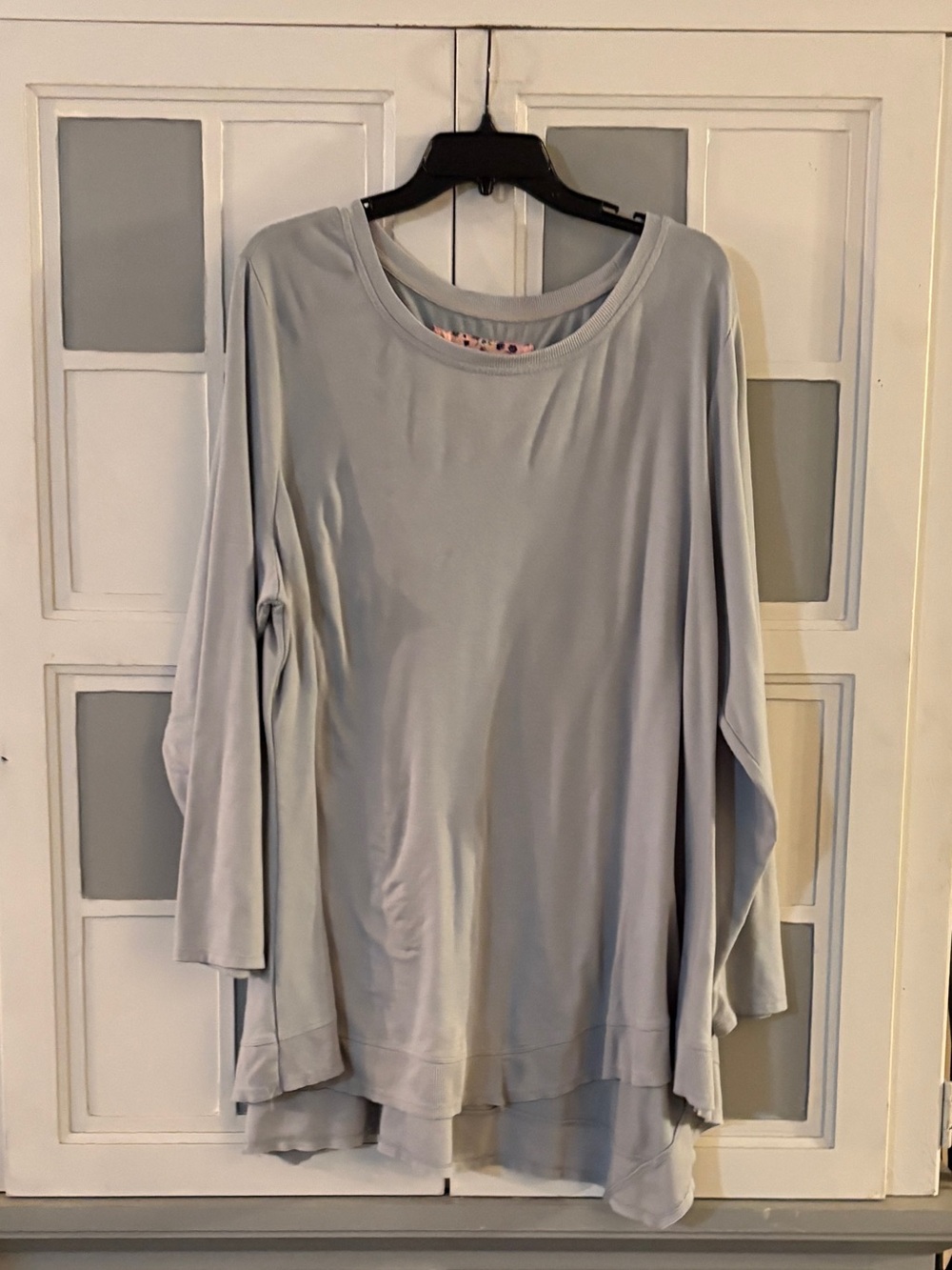 Cupio Light Grayish Blue Draped Layered Tunic